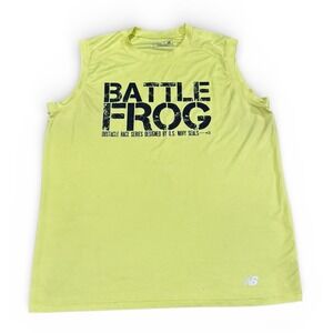 New Balance BattleFrog Obstacle Race Tank Mens 2XL Neon Yellow Navy SEAL